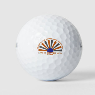 Pelotas De Golf Diseño de cita de gatos lindos que hacen la vida m
