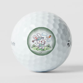 Pelotas De Golf Diseño de conejito golfista lindo