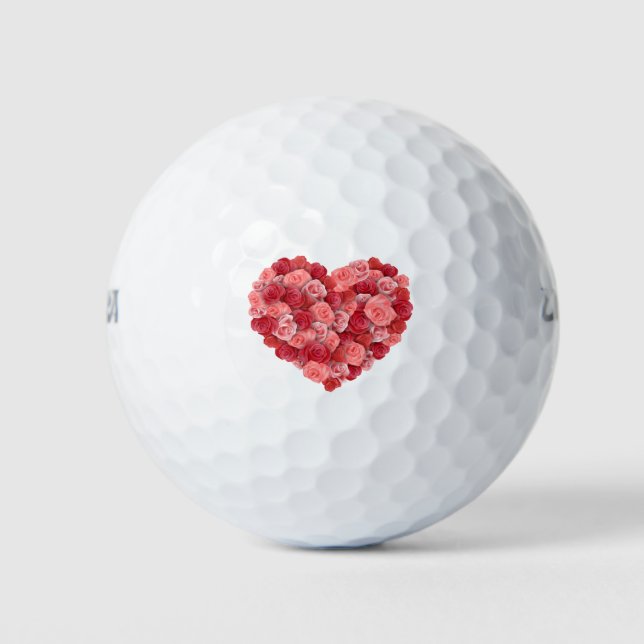 Pelotas De Golf Diseño de Corazón (Anverso)