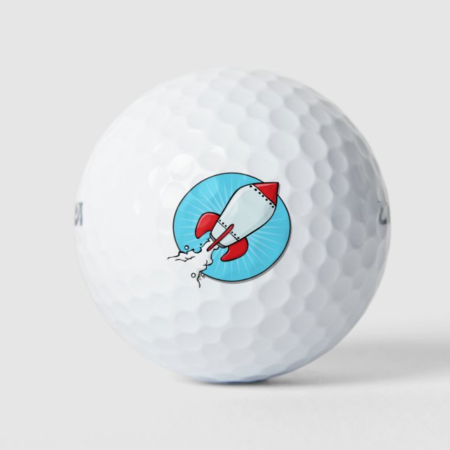 Pelotas De Golf Diseño de diversión de un barco de cohete personal (Anverso)