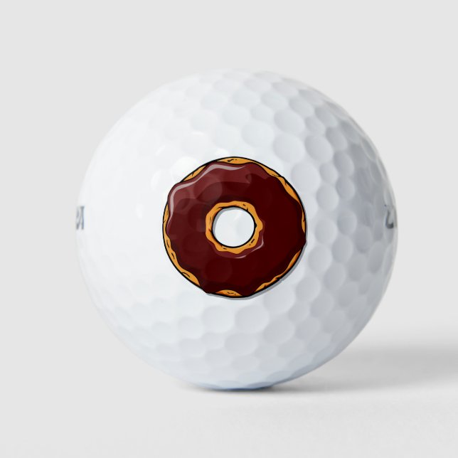 Pelotas De Golf Diseño de donut de chocolate Personalizado (Anverso)