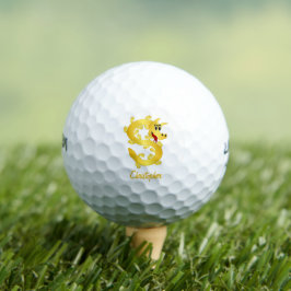 Pelotas De Golf Diseño de Dragón Dorado