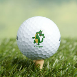 Pelotas De Golf Diseño de Dragón Verde