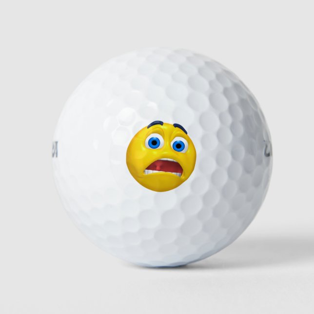 Pelotas De Golf Diseño de Emoji impactada (Anverso)