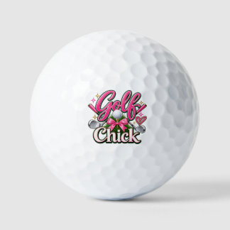 Pelotas De Golf Diseño de Golf Chick Lindo Rosa Amante del Golf