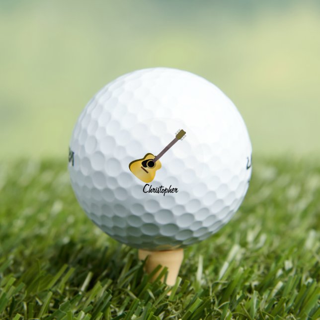 Pelotas De Golf Diseño de Guitarra Acústica (Camiseta in situ)