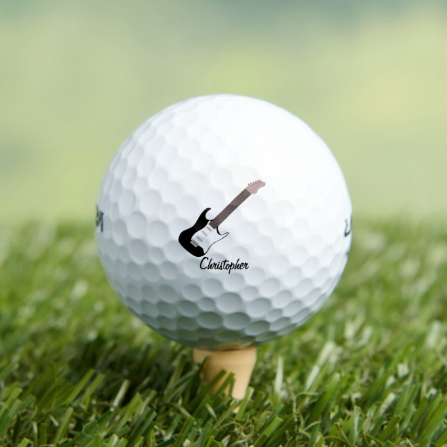 Pelotas De Golf Diseño de guitarra eléctrica negra (Camiseta in situ)