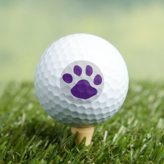 Pelotas De Golf Diseño de huella de pata de color púrpura oscuro