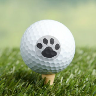 Pelotas De Golf Diseño de Huella de Pata en Color Gris Carbón