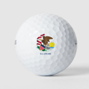 Pelotas De Golf Diseño de la bandera del estado de Illinois
