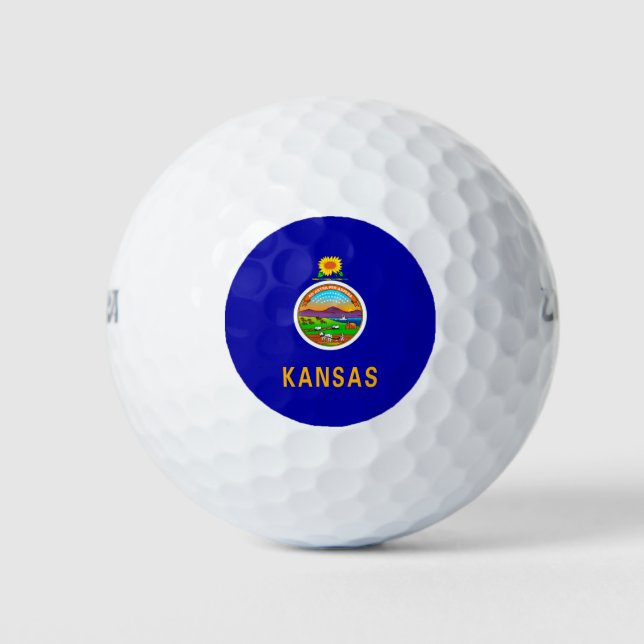 Pelotas De Golf Diseño de la bandera del estado de Kansas (Anverso)