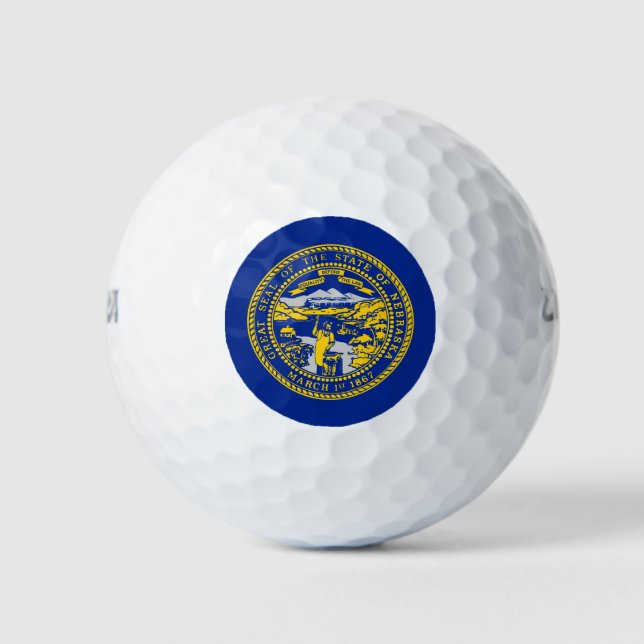 Pelotas De Golf Diseño de la bandera del estado de Nebraska (Anverso)