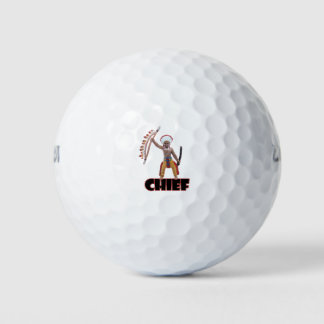 Pelotas De Golf Diseño de la figura del jefe de la tribu indígena