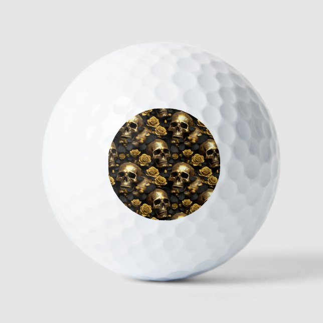 Pelotas De Golf Diseño de la serie Skull y Rosas 8 (Anverso)