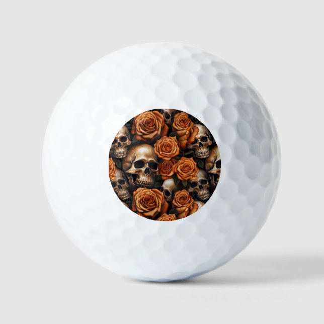 Pelotas De Golf Diseño de la serie Skull y Rosas 9 (Anverso)