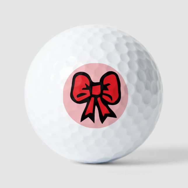 Pelotas De Golf Diseño de Lazo Rojo (Anverso)