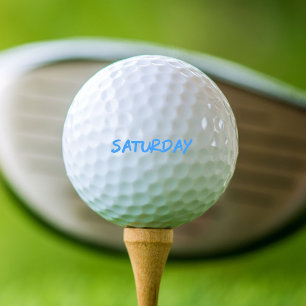 Pelotas De Golf Diseño de Letra el Sábado en Azul Cielo