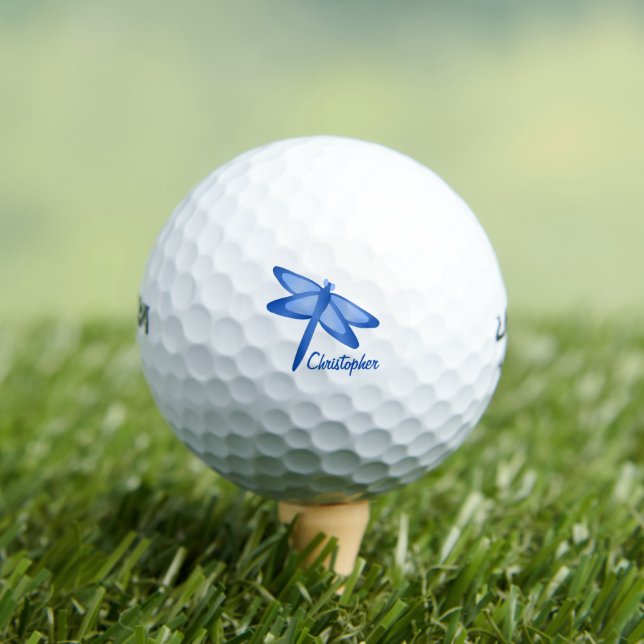 Pelotas De Golf Diseño de libélula azul (Camiseta in situ)