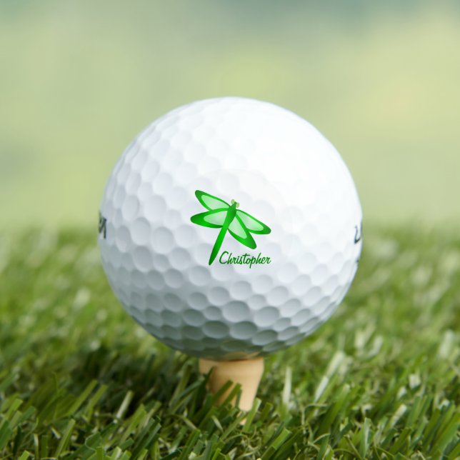 Pelotas De Golf Diseño de libélula verde (Camiseta in situ)