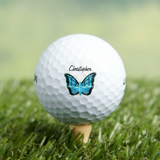 Pelotas De Golf Diseño de Mariposa Azul (Camiseta in situ)