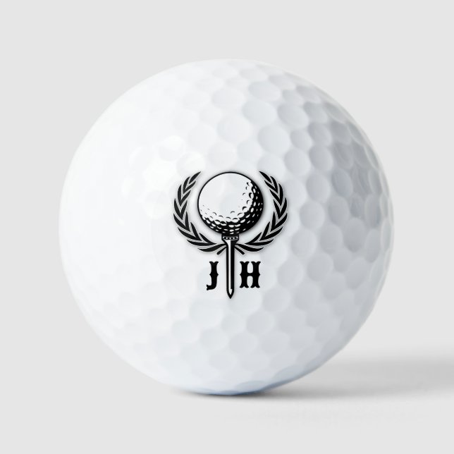 Pelotas De Golf Diseño de monograma de golf Personalizado de oro c (Anverso)