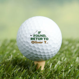 Pelotas De Golf Diseño de nombre de humor perdido y encontrado de 