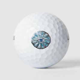 Pelotas De Golf Diseño de Ojo Místico de Cromo