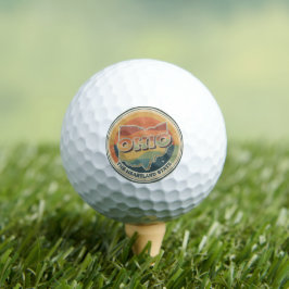 Pelotas De Golf Diseño de orgullo de mapa vintage de Ohio, Retro