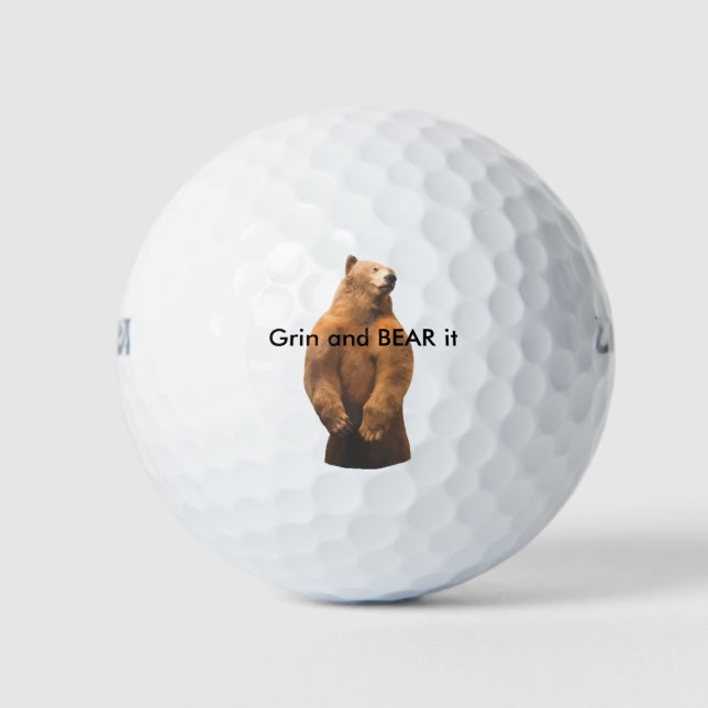 Pelotas De Golf Diseño de oso divertido (Anverso)