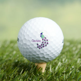 Pelotas De Golf Diseño de pavo real