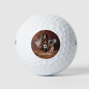 Pelotas De Golf Diseño de steampunk cutáneo