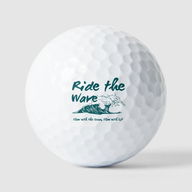 Pelotas De Golf Diseño de surf Ride the Wave (Anverso)