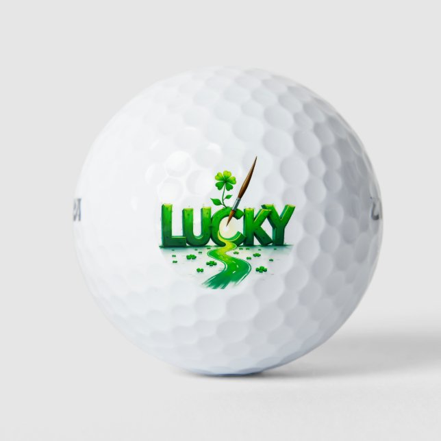 Pelotas De Golf Diseño del amante afortunado para el Día de San Pa (Anverso)