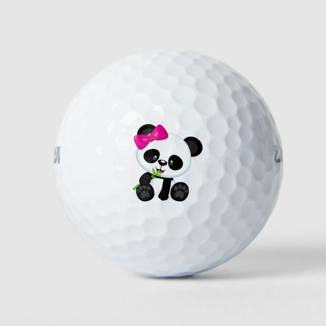 Pelotas De Golf Diseño del ilustracion Panda (Anverso)