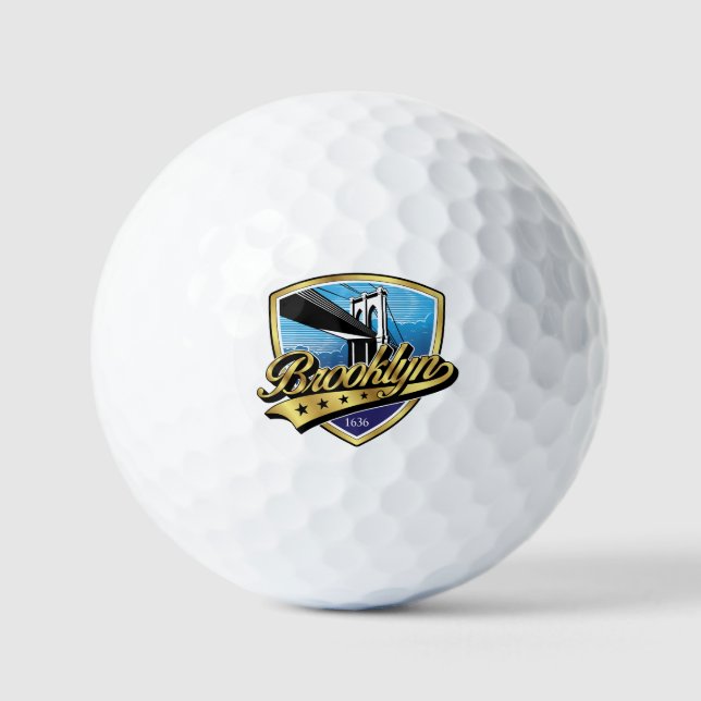 Pelotas De Golf Diseño del logotipo de Brooklyn Gold Swoosh (Anverso)