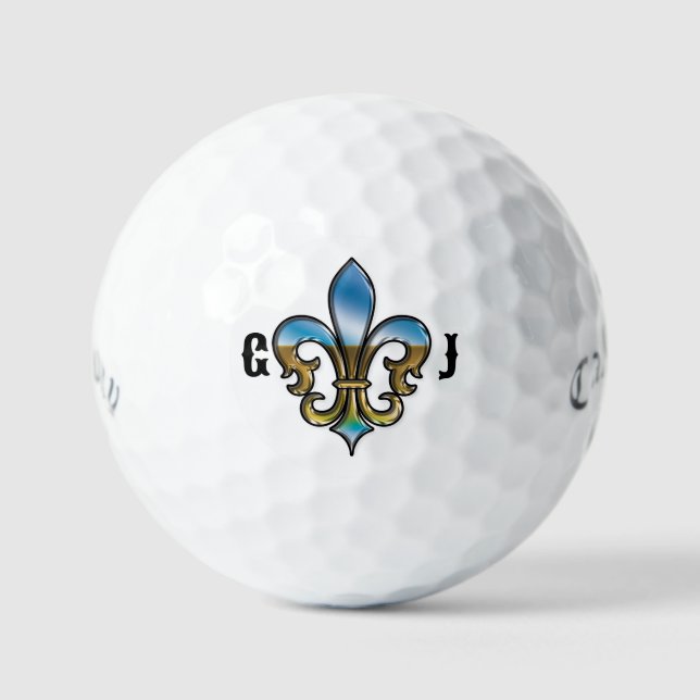 Pelotas De Golf Diseño elegante de golf Fleur De Lis (Anverso)