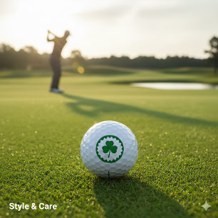 Pelotas De Golf Diseño elegante de trébol de tres hojas Premium