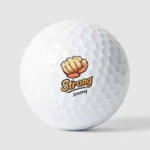 Pelotas De Golf Diseño gráfico de estilo de puño audaz "Sé fuerte"