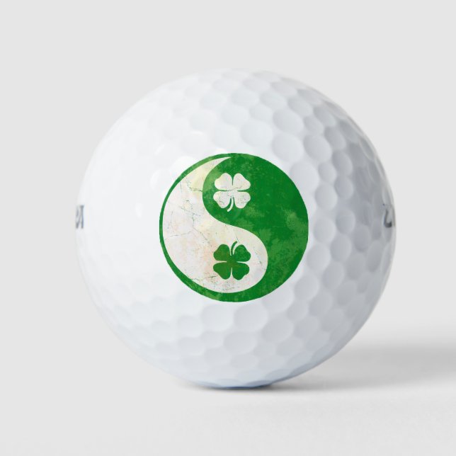 Pelotas De Golf Diseño irlandés Yang Shamrock (Anverso)