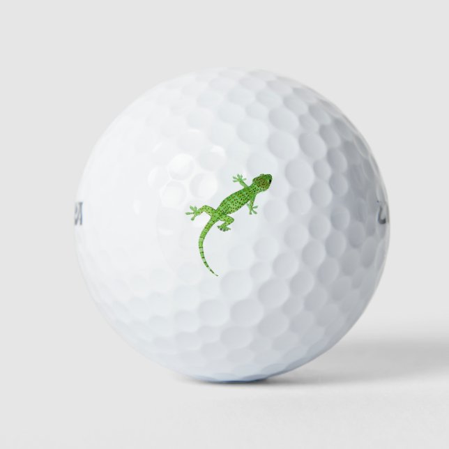 Pelotas De Golf Diseño mascota Gecko Lizard (Anverso)