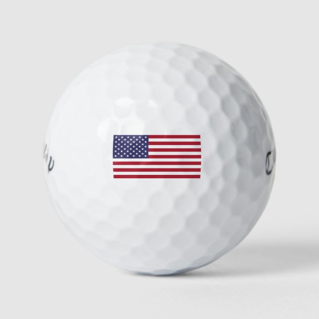 Pelotas De Golf Diseño Patriótico de Bandera Americana (Anverso)