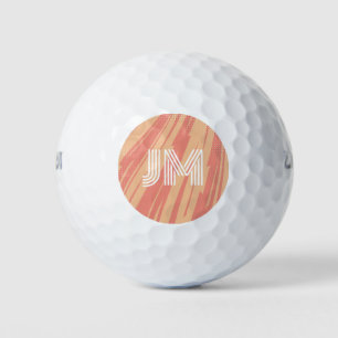 Pelotas De Golf Diseño retro abstracto rosa y naranja