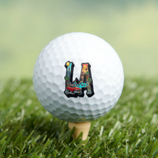 Pelotas De Golf Diseño Retro de Coches y Esqueletos Góticos de Los