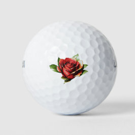 Pelotas De Golf Diseño único de flor de rosa en forma de bastón de