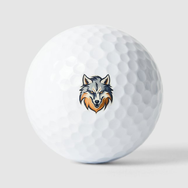 Pelotas De Golf Diseño Wolf (Anverso)