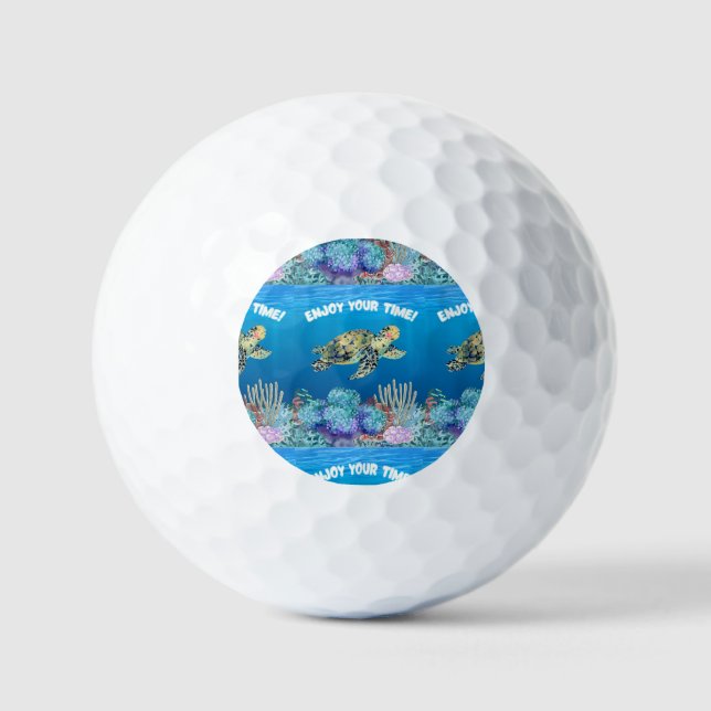Pelotas De Golf Disfrutar de la tortuga (Anverso)
