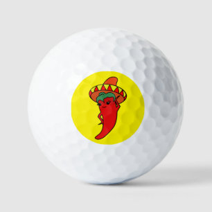 Pelotas De Golf Diva Kawaii Pimienta Roja Caliente Sombrero Mexica
