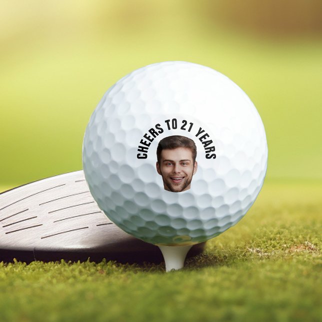 Pelotas De Golf Diversión Cumpleaños 21 personalizado con texto Fo (Subido por el creador)
