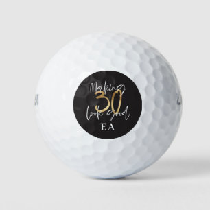 Pelotas De Golf Diversión en negro y oro de 30 años