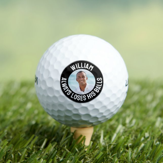 Pelotas De Golf Divertida Foto Personalizada Y Nombre Perdidos (Camiseta in situ)
